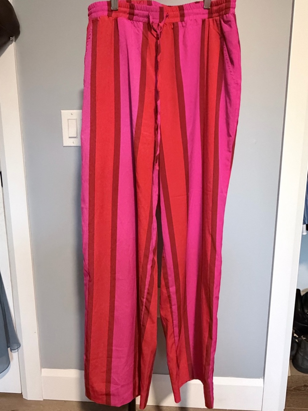 Buffalo David Bitton Pink and Red Striped Waistband Skirt